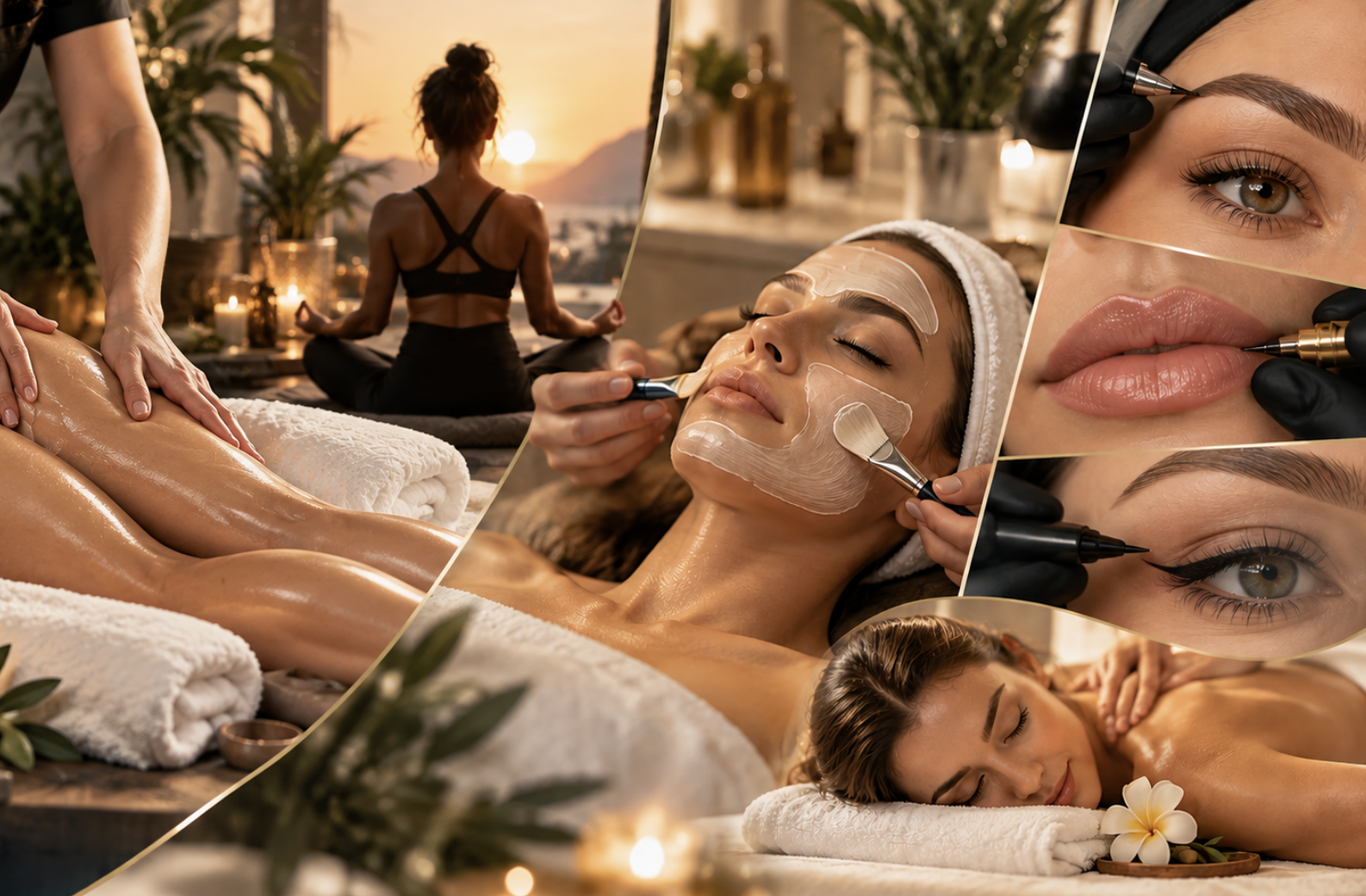 Montage de soins esthétiques et de bien-être