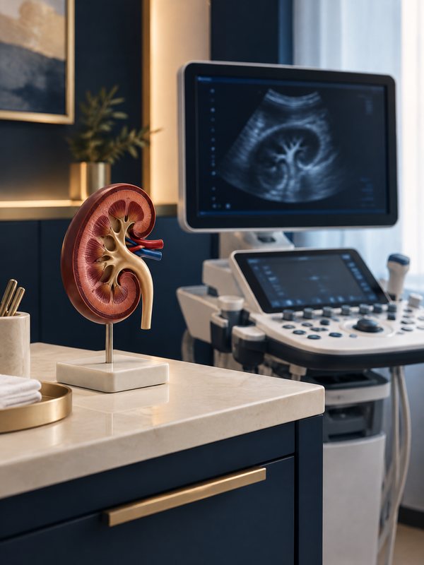 Illustration éditoriale — Urologie et santé masculine